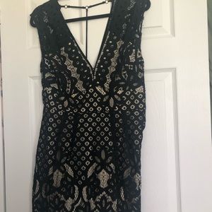 Free People lace overlay mini dress
